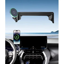 AbeeyGeomarn Car Phone Holder for Toyota Venza 2021-2024 Accessories Apply to 12.3 Inch Touch Screen 15W Fast Wireless Charger Screen Fixed Clip Cell Phone Mount Hands-Free 360 Degree Rotation