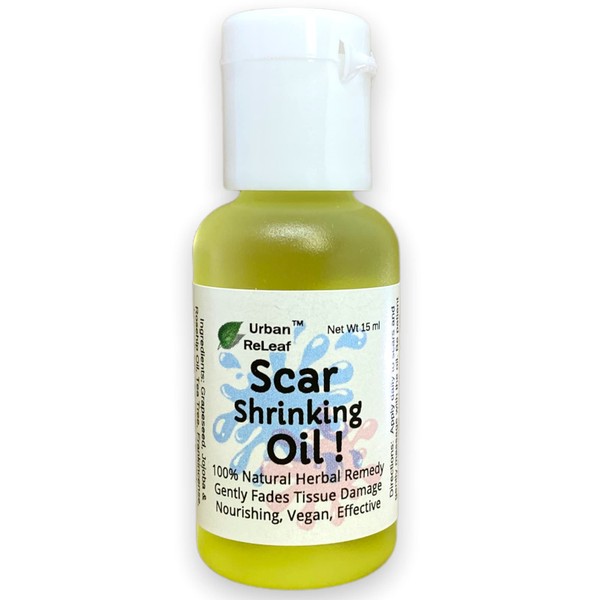 Urban ReLeaf Scar Shrinking Oil ! Gently Fades Tissue Damage, Nourishing Vegan Effective. Helps Keloids, Bumps, Raised Scars. 100% Natural Remedy.
