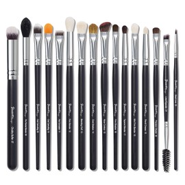 Bueart Design Juego De Brochas De Maquillaje Para Sombras De Ojos De Pelo Natural De Calidad Profesional, 16 Brochas Profesionales Para Contorno, Corrector, Sombra De Ojos Y Delineador De Ojos De Prim
