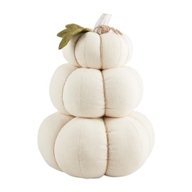 Mud Pie Cream Stacked Pumpkin, 15" x 11" Dia