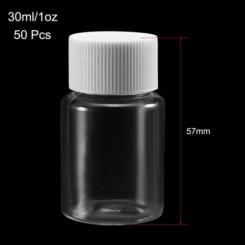 sourcing map Plastic Lab Chemical Reagent Bottle 30ml/1oz Wide Mouth