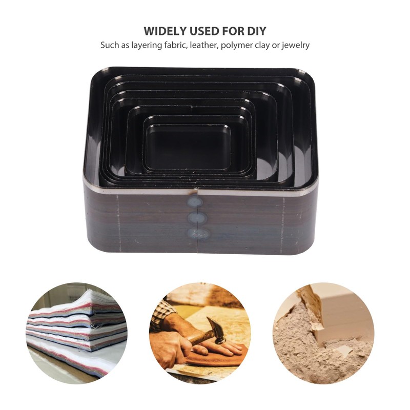 8-Piece Leather Punch Tool Set, Rectangular Shapes, Hollow Punching Tool,