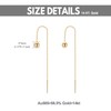 14K Solid Gold Ball Dangle Earrings for Women, Dainty 4mm