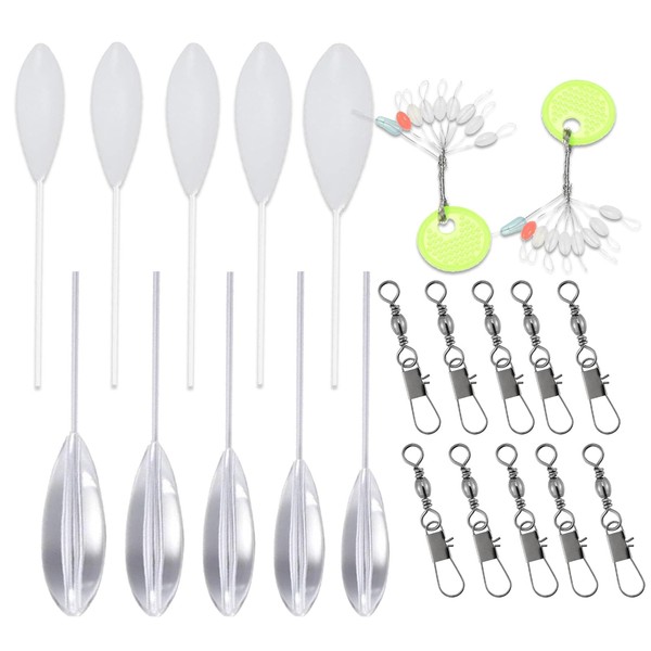 BINQER 38 Pcs Casting Bobber Float, Plastic Casting Bombarda Inline