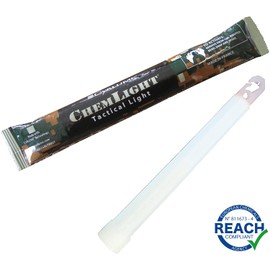 Cyalume Technologies Leuchtstab 15 cm, Original Militärische ChemLight Lightsticks In Weiß (10-er Pack), Hohe Brenndauer Von 8 Stunden, 100% Konform Mit Den NATO-Spezifikationen, SA9-1027078AM