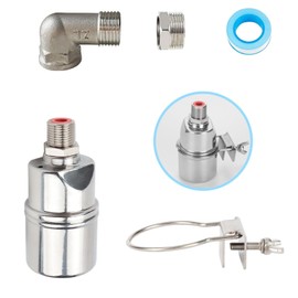 GOOGIES 1/2'' 3/4"Automatic Water Level Control Valve Water Float Valve 304 Stainless Steel Fully Automatic Water Level Control Float Valve No Electricity Needed for Water Tank, Pool, Tower