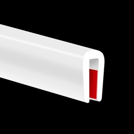 Rubber Edge Trim, Flexible Baby Proof Edge Trim for Sharp Edge, 3/32" U Channel Edge Protector, Self-Adhesive Edge Guards for Car Doors or Sheet Metal, 20Ft, White Color, Silicone Material