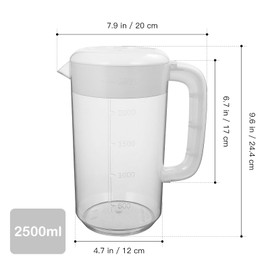 UPKOCH 1pc 2.5L Transparent Plastic Water Pitcher with Lid, Shatterproof Beverage Jug for Hot and Cold Drinks, Transparent Spill Proof Water Tea Juich Kettle with Handle