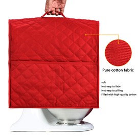 Stand Mixer Cover compatible with Kitchenaid Mixer, Fits All Tilt Head & Bowl Lift Models,The Fabric Is Pure Cottot,100% Cotton is Padded?Fine, Soft, Not Easy to Fade, Not Easy To Pilling. (Fits for 6-8 Quart, Red)