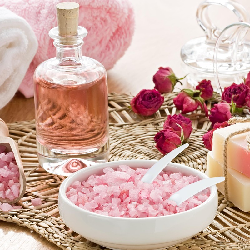 ZEJIA 100 PCS Mini Makeup Spatula, Plastic Cosmetic Spatula for