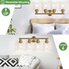 Zarbitta 4-Light Bathroom Light Fixtures, Brushed Brass Modern Vanity Lights