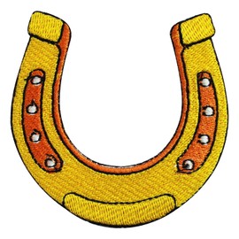 Horse Shoe Patch, Horse Patch, Horse Lovers Patch Embroidered Iron on Sew on Patch Badge for Clothes etc. 7x7cm