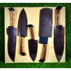 Hand Forged Chef Knife Set with Leather Roll Kit -