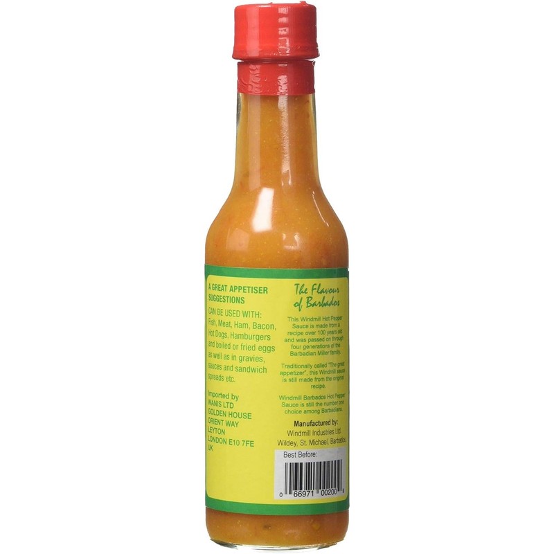 Bajan Windmill Barbados Hot Yellow Pepper Sauce 5oz/148 ml (2