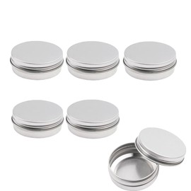 Luhaomisky 6 PCS Silver Tin Cans 0.5 Ounce15ml Aluminum Refillable Travel Cosmetic Containers with Screw Lids for Salves, Lotion Bars, Beard Balms