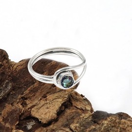 JEWELSTREZORO Mystischer Topas Edelstein 925 Sterling Silber Band Ring Herren & Damen Geschenkartikel Handgefertigter Schmuck TSR368AG_8 (54 (17.2))