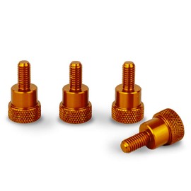 PrecisionGeek Aluminium Knurled Screws M5 x 10 mm Orange L-20 mm (Pack of 4)