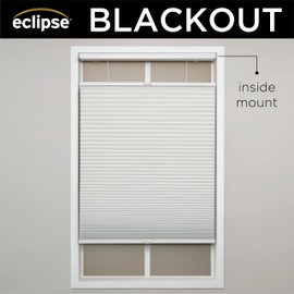 Eclipse Blackout Top Down Bottom Up Cellular Shades - Cordless Window Covering for Home or Office, Energy-Saving Light Filtering Shades, Easy Lift System - White, 47.5 W x 48 L
