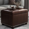 Decent Home 24'' Leather Storage Ottoman Rectangular Foot Rest Stool