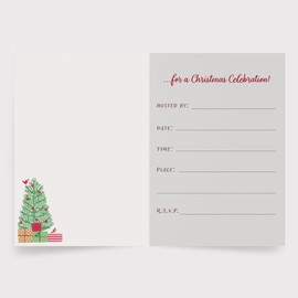 Designer Greetings Christmas Party Fill-In Invitation Cards, Christmas Morning (24 Foil-Embossed Invitations and Envelopes) – Perfect for Holiday Parties, Events, Celebrations, Exchange