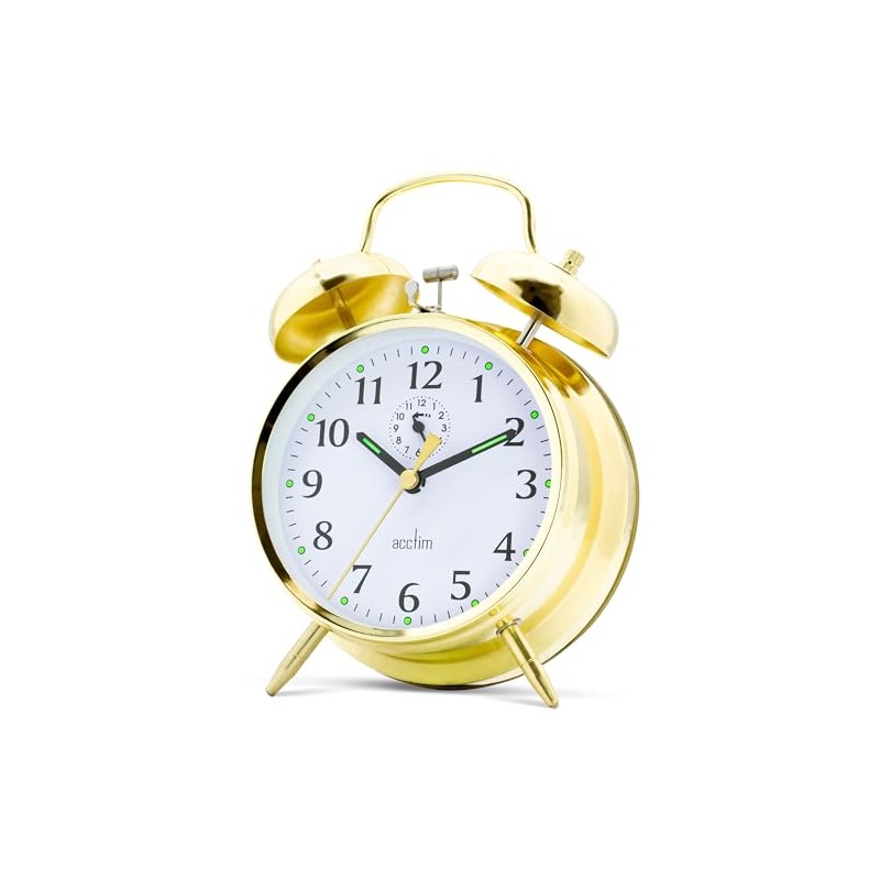 Acctim CK0030 Large-Bell Alarm Clock - Brass, 16.5 x 12