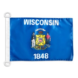 Wisconsin NAUTICAL Flag 18'' x 12'' - US state of Wisconsin flags 30 x 45 cm - Banner 12x18 in for boat - AZ FLAG