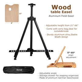 DJAR 174pcs All-in-One Art Painting Set with Tabletop Easel & Tripod, Acrylic, Watercolor, Oil & Sketch Kit, 96 Acrylic, Watercolor & Oil Paint Set for Beginners, Professionals, Artists