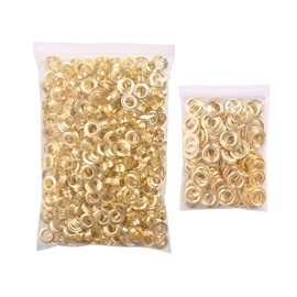 KING PIECES 1000pcs Gold Grommets 3/8 Inch (10mm) Washers and Grommets Kit for Grommet Tool, Banner & Posters Metal Grommets Eyelets for Fabric Clothes Leather Belt Punching