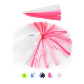 BLUEWING - Señuelos de pesca de agua salada de 1/2 onzas con cabeza de plomo para atún, Wahoo, pez vela, Mahi Mahi, rosa/blanco