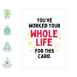 Central 23 Retirement Card For Dad Grandad Boss - You Worked Your Whole Life For This Card - Funny Leaving Card For Colleagues - Coworker Goodbye Card - Gifts For Men Women - Comes With Stickers