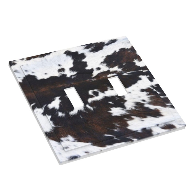 Sghxwp Western Farm Highland Cow Cowhide Double Toggle Light Switch