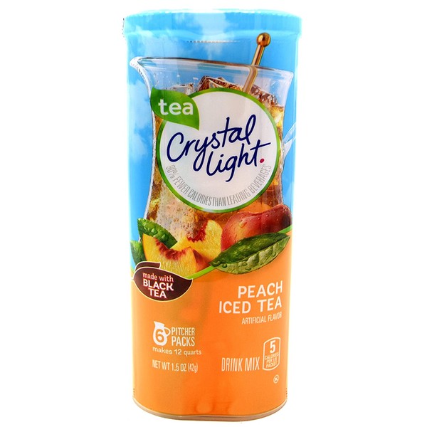 Crystal Light Peach Iced Tea Drink Mix, 12-Quart Canister (Pack of 6)