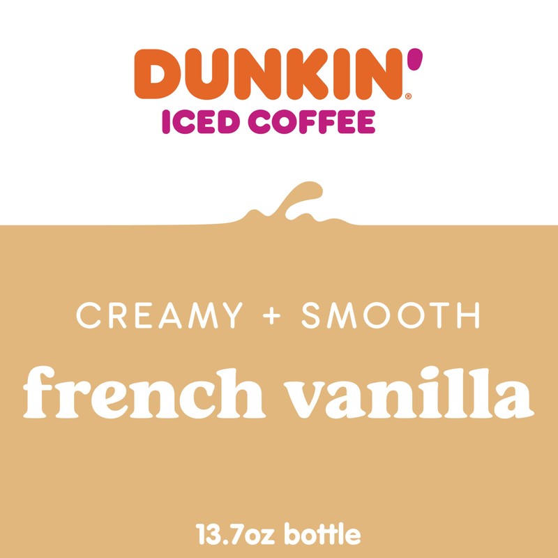Dunkin' French Vanilla Iced Coffee Bottles, 13.7 fl oz, 12