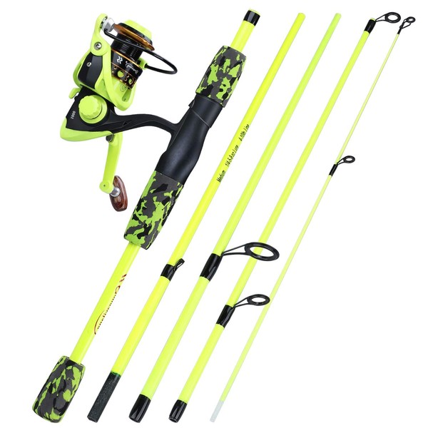 YONGZHI Spinning Fishing Rod,5-Piece Portable Fishing Pole and Reel Combo for Boys,Girls and Adults-Y