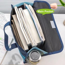 Oaygat A4 File Tote Bag Book Pouch School Book Bag Portable Teacher Bag Reading Homework Book Bag Document Organizer Bag File Tote Holder Bag Reading Homework Storage Bag Roomy Bag for Student Office