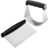 Multi-Purpose Dough Blender Mixer and Stainless Steel Pastry Scraper, Heavy