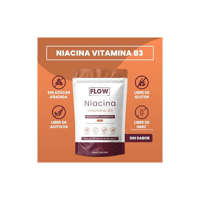 NIACINA (Vitamina B3) - Flow Supplement | LLEVA MÁS X