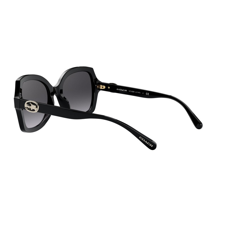 Coach HC8295 Sunglasses, Black/Dark Grey Gradient, 56 mm