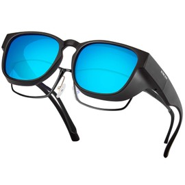 Bircenpro Polarized Fit Over Sunglasses: Wrap Around Over Glasses Sunglass for Men Women UV Protection
