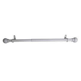 Φ22/25mm Threaded Expansion Curtain Rod with Round Finials 45CM to 220CM,Add a 40CM Strip To The Matching Section,Small Curtain Rod Set, Heavy Duty Drapery Rods with Brackets.