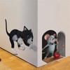 WOHAHA Wall Sticker, Mouse Sticker, Strawberry, Mouse Hole, Stylish, Cute,