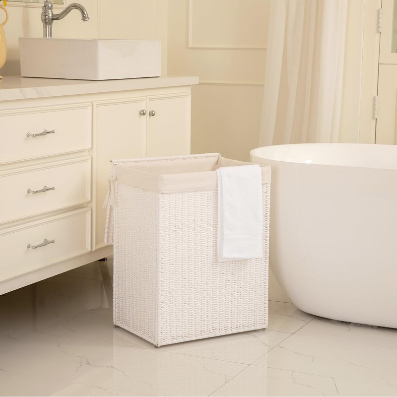 OIAHOMY Laundry Hamper with Lid, 23.8 Gal (90L) Wicker Hamper