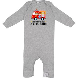 inktastic Fireman My Godfather Is a Firefighter Baby Romper Coveralls 12 Months Heather 41a32