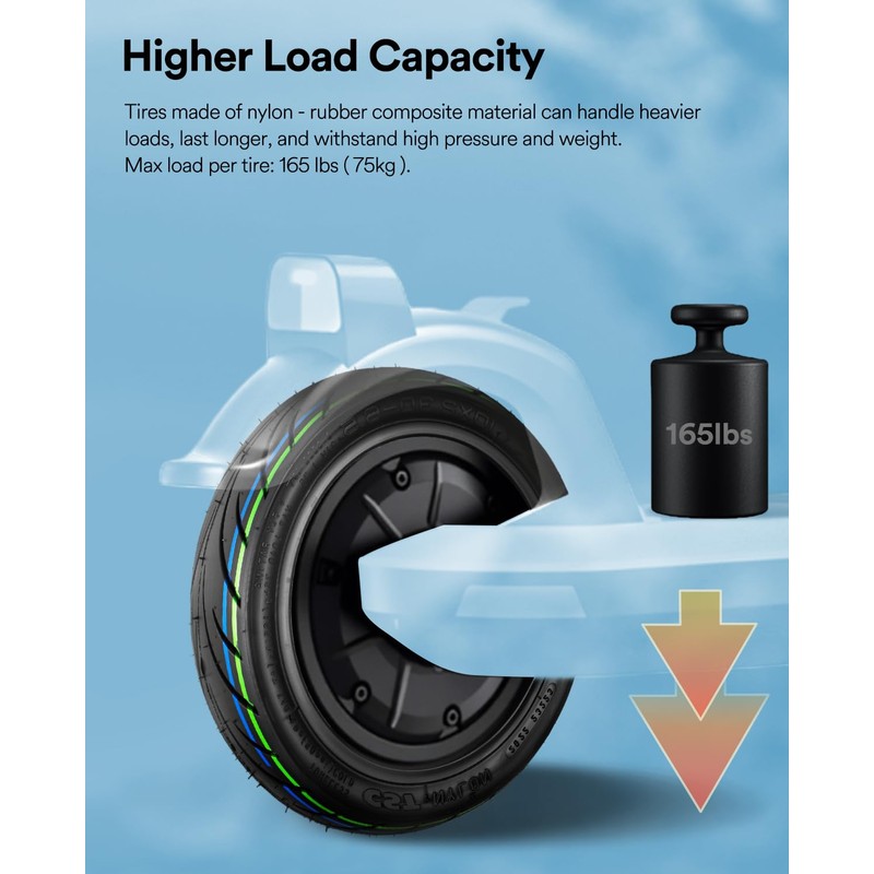 GLDYTIMES 10x2.30-6.5 Highway vacuum Tire, 10x2.3 Non-slip Tubeless, Fit for
