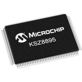 Microchip Technology, KSZ8895RQXI, Integrated 5-Port 10/100 Managed Ethernet Switch - RMII - 128-pin PQFP - -40 to 85°C (5 Item/s)