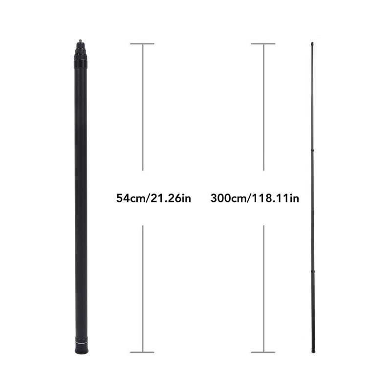 Action Camera Selfie Stick 118 Inch 7 Section Carbon Fiber