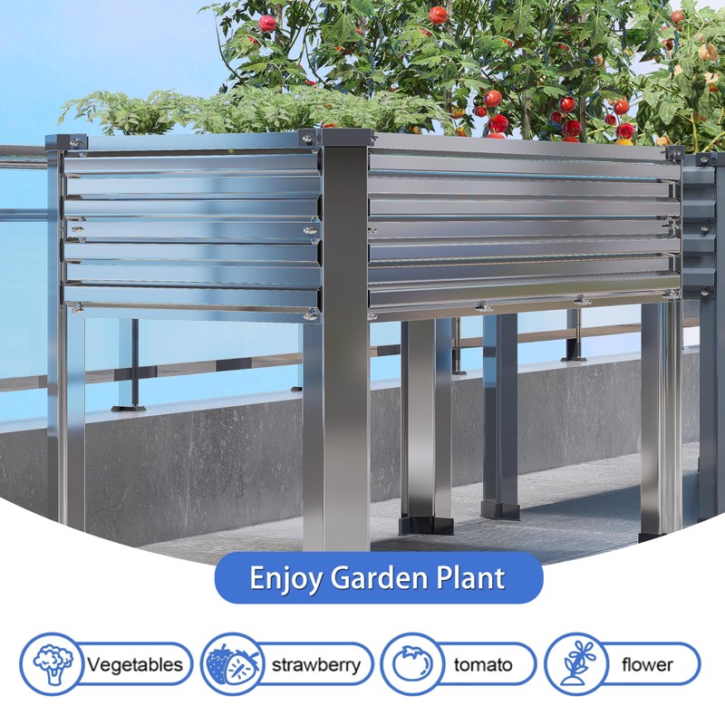 DIIYIV 2PCS Galvanized Raised Garden Bed with Legs,2PCS 48×18×30in Elevated