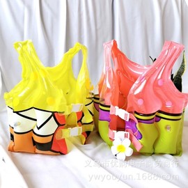 Children's Inflatable Character Life Vest and Thick Buoyant Swimwear Jo Free Size 3ea