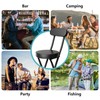 GLCS GLAUCUS Folding Stool,Cushioned Padded Folding Bar Stool,24inch Black Height