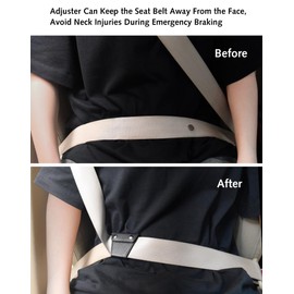 2pc Seat Belt Adjuster, Seat Belt Clips Car Seat Locking Clip Universal Shoulder Neck Protector Seatbelt Clips,PU Smooth Leather Vehicle Belt Positioner